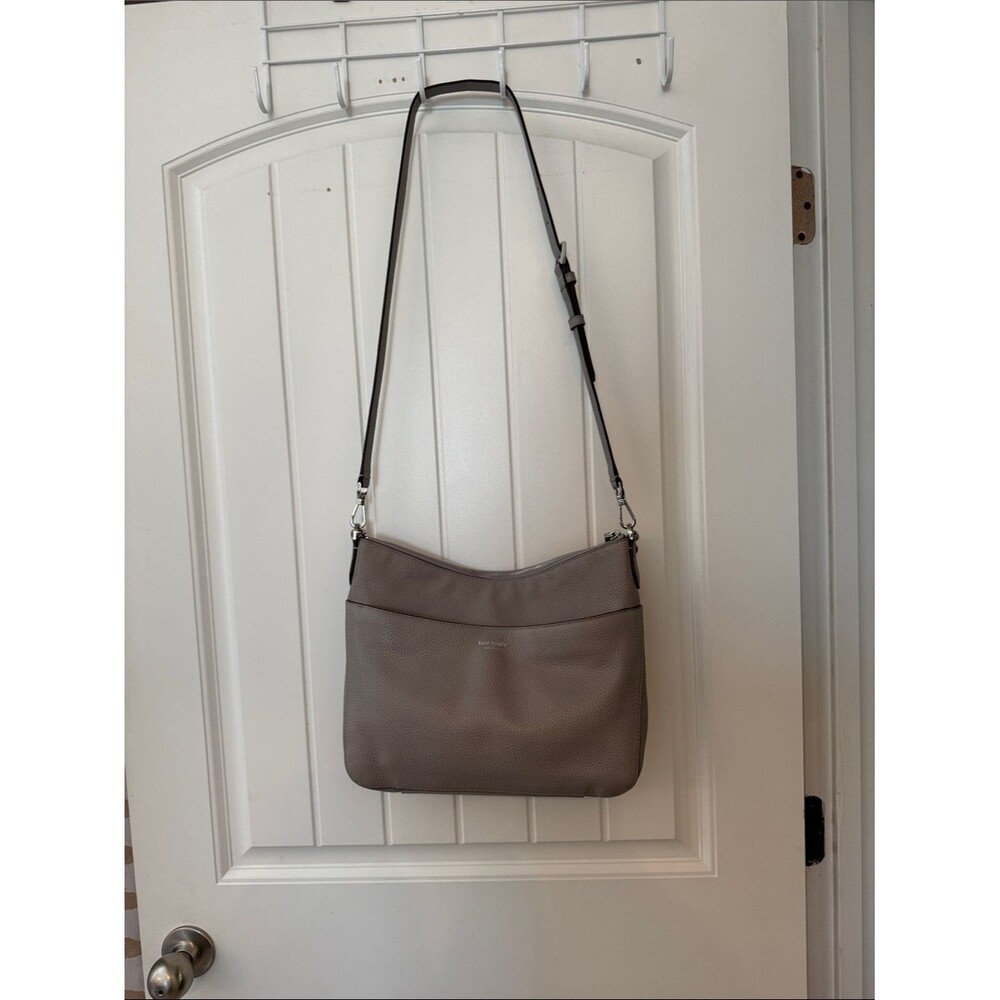 kate spade taupe pebbled leather shoulder bag